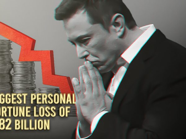 Elon Musk encountered the biggest personal fortune loss of $182 billion, making a world record