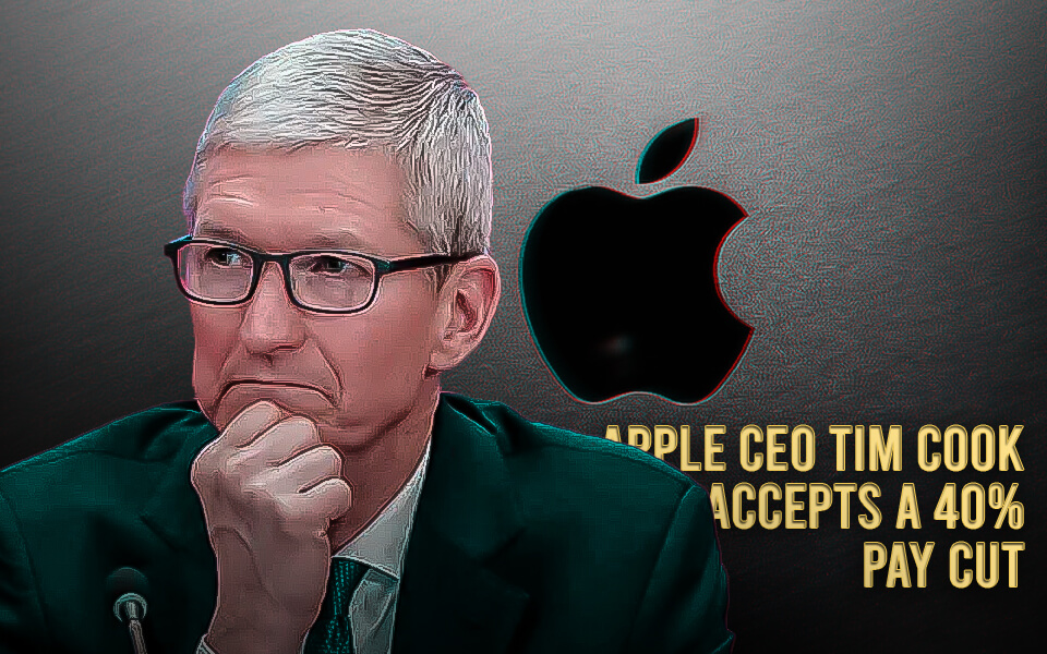 After shareholder backlash, Apple CEO Tim Cook accepts a 40% pay cut.