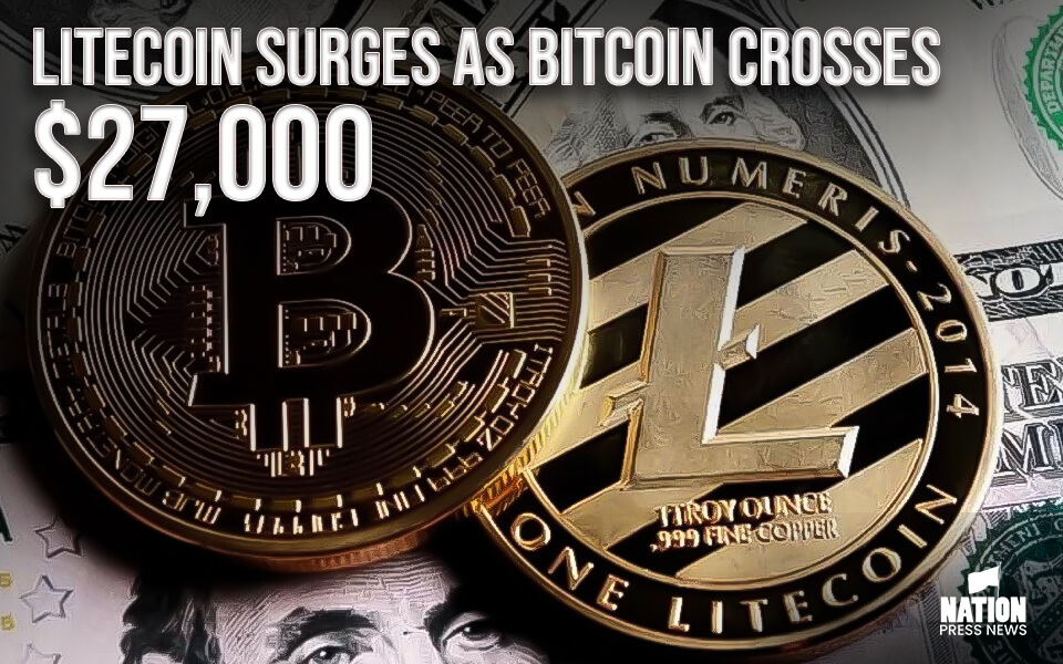 Litecoin Surges as Bitcoin Crosses $27,000, Outperforming Top 10 Cryptocurrencies