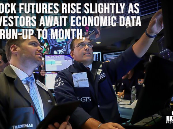 Stock futures rise slightly as investors await economic data in run-up to month, quarter end