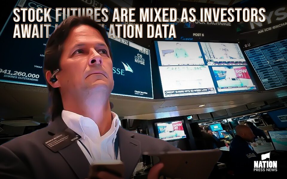 Stock futures are mixed as investors await key inflation data