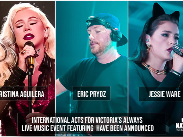 International acts for Victoria’s ALWAYS LIVE music event featuring Christina Aguilera, Eric Prydz, and Jessie Ware have been announced.