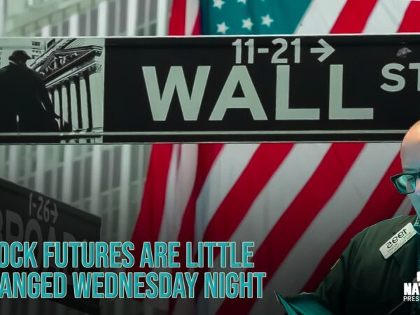 Stock futures are little changed Wednesday night after U.S. downgrade spurs a sell-off