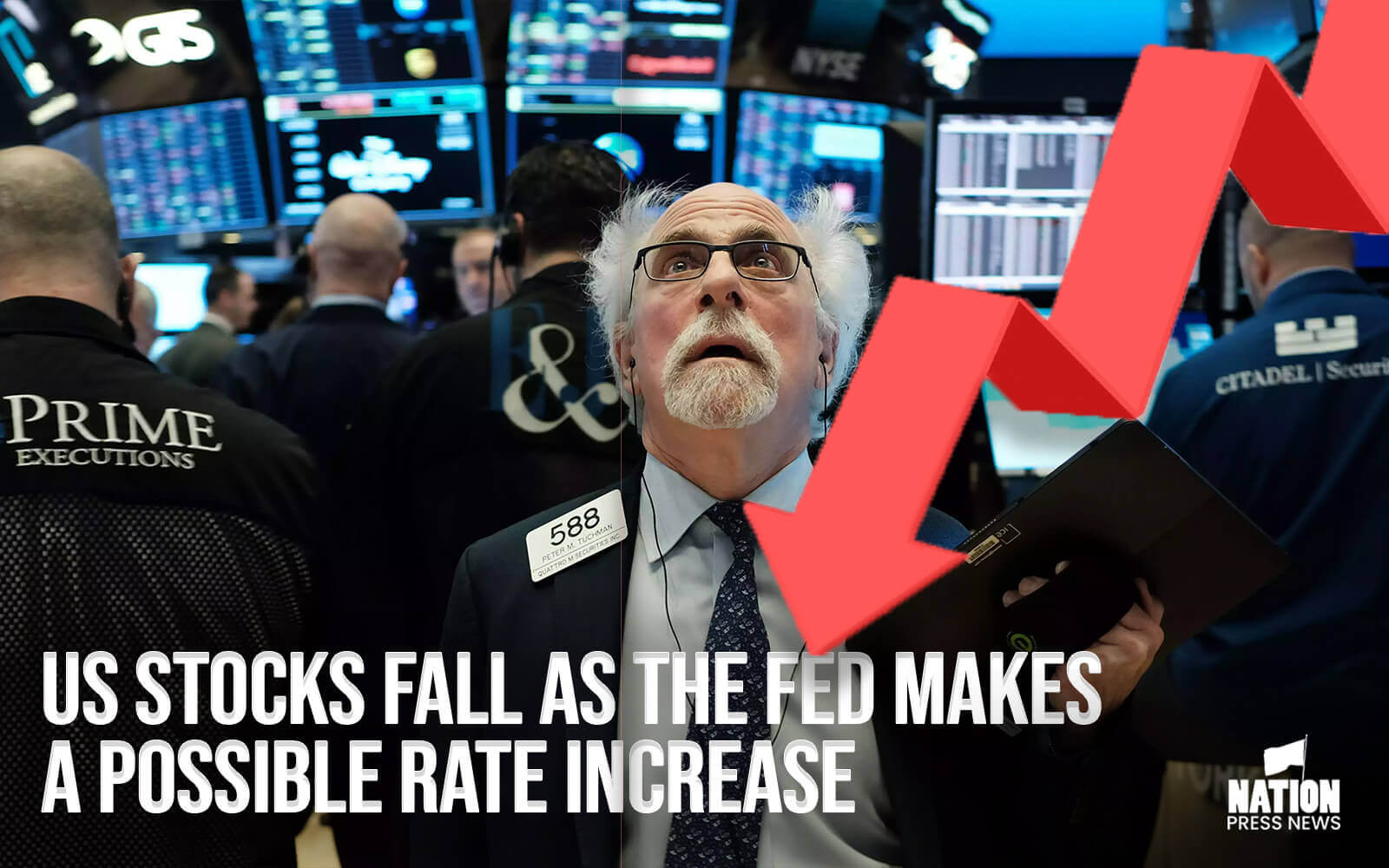 US stocks fall as the Fed makes a possible rate increase